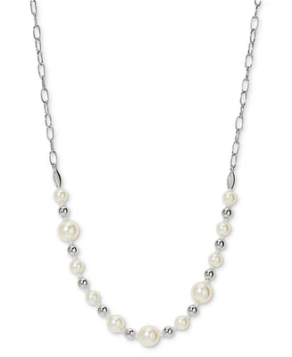 Ajoa by Nadri Silver-Tone Imitation Pearl Statement Necklace, 16" + 2" extender