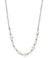 Ajoa by Nadri Silver-Tone Imitation Pearl Statement Necklace, 16" + 2" extender