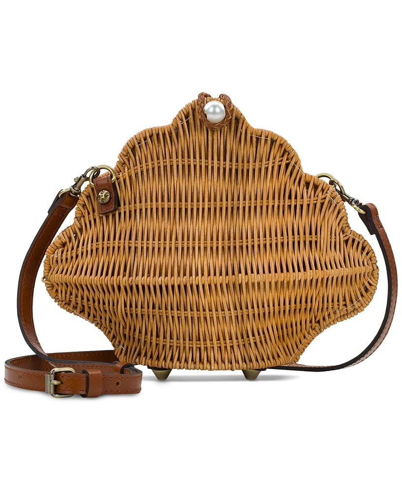 Patricia Nash Cala Luna Clam Small Rattan Crossbody Bag