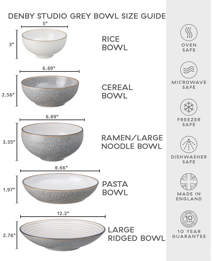 Denby Studio Grey Set of 4 White Pasta Bowls