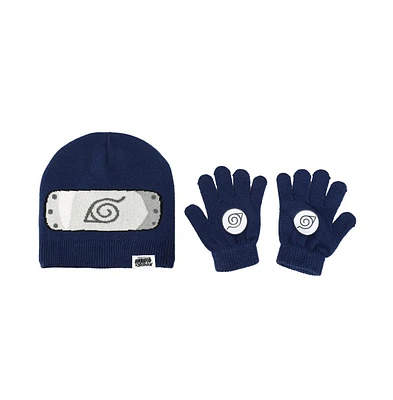 Naruto Boys Shippuden Knitted Beanie and Gloves set