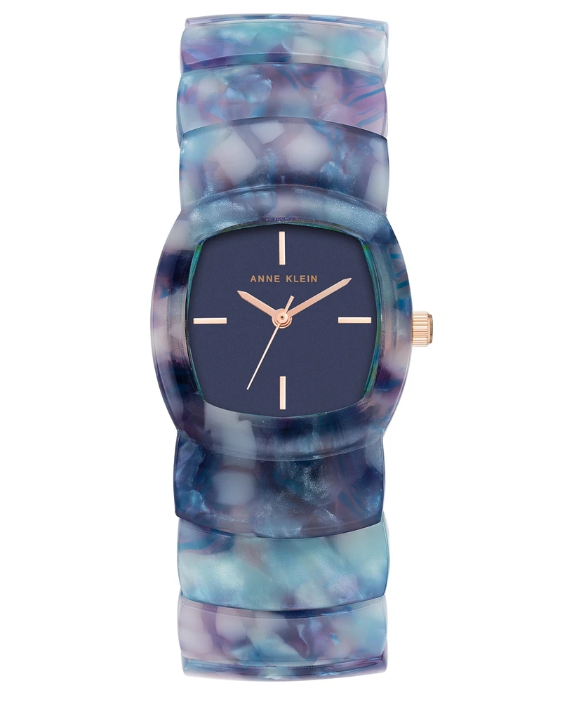 Anne Klein Women's Quartz Blue Acetate Link Expansion Watch, 30mm
