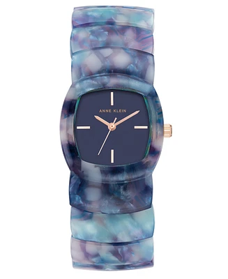 Anne Klein Women's Quartz Blue Acetate Link Expansion Watch, 30mm