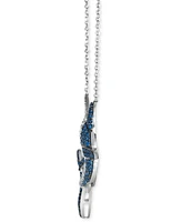 Le Vian Denim Ombre Sapphire (2-3/4 ct. t.w.), White Sapphire (1-1/8 ct. t.w.) & Chocolate Diamond Accent Swordfish 17-1/2" Pendant Necklace in 14k Wh