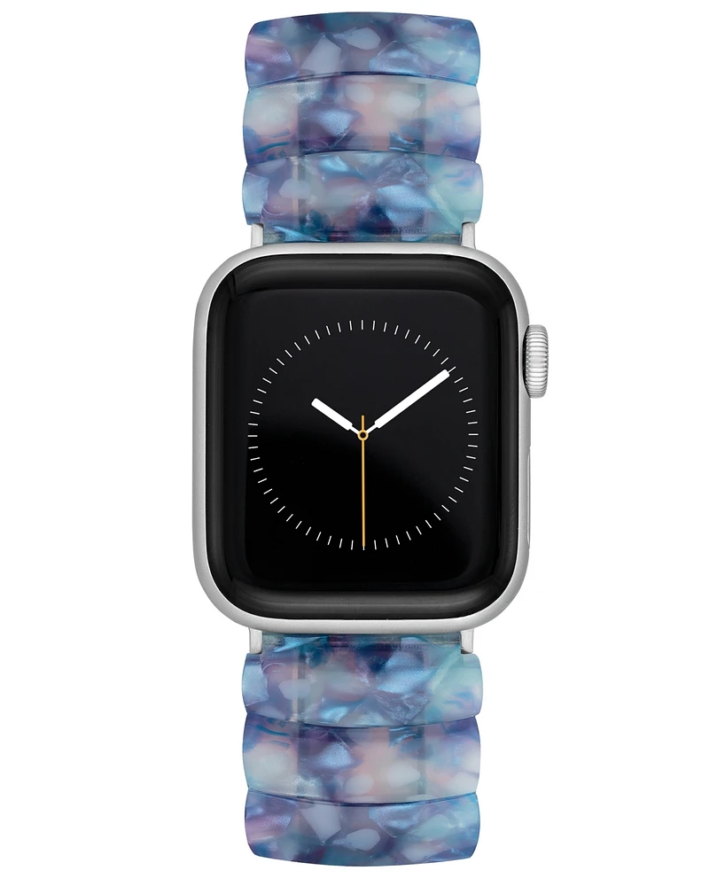 Anne Klein Women's Blue Marbled Acetate Expansion Bracelet designed for 42/44/45/Ultra/Ultra 2 Apple Watch