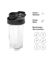 Blendtec Go Bottle, Reusable Single Serve Blender Cup, Includes Travel Lid, Bpa-Free Jar, Clear