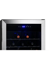 Newair 20” Wine Refrigerator – 50 Bottle Wine Cooler, Single Zone Freestanding Wine Fridge in Stainless Steel, Wine Chiller with Adjusta