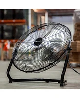 Newair 18" High-Velocity Industrial Floor Fan, Heavy Duty Metal Fan, Adjustable Tilt and 3 Speeds up to 4012 Cfm, Rotatory Switch | Garage Fan for Ind