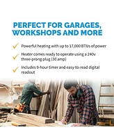 Newair 2-in-1 Freestanding or Ceiling/Wall Mounted 240v Electric Garage Heater, 500 sq. ft. with Remote Control, Perfect for Garages, Workshops and Mo
