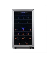 Newair Freestanding 43 Bottle Dual Zone Compressor Wine Fridge in Stainless Steel, Adjustable Racks and Exterior Digital Thermostat