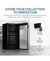 Newair Freestanding Bottle Dual Zone Compressor Wine Fridge with Low-Vibration Ultra-Quiet Inverter Compressor