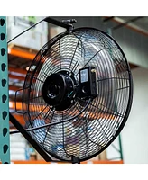 Newair 18" High Velocity Wall Mount Fan, Heavy Duty Outdoor Fan, Adjustable Tilt and 3 Speeds up to 4012 Cfm, Pull Chain Switch | Wall Fan or Garage F