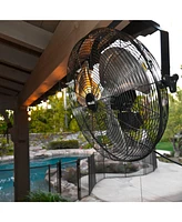 Newair 20" High Velocity Wall Mount Fan, Heavy Duty Waterproof Outdoor Fan, Adjustable Tilt and 3 Speeds up to 4650 Cfm, Pull Chain Switch | Wall Fan