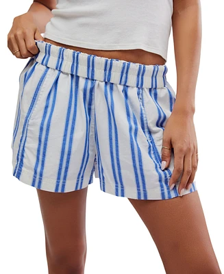 Free People Women's Get Free Striped Pull On Shorts