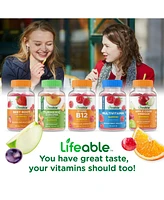 Lifeable Vitamin B Complex with Vitamin C Gummies - Energy, Nervous System - Great Tasting Natural Flavor, Dietary Supplement Vitamins - 60 Gummies