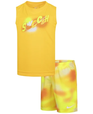 Nike Little Boys Hazy Rays Tank Top & Printed Mesh Shorts, 2 Piece Set
