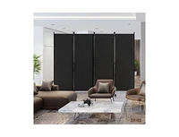 Slickblue 4-Panel Folding Room Divider 6 Feet Rolling Privacy Screen with Lockable Wheels