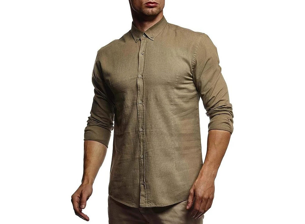 Leif Nelson Men's Short-Sleeved-Shirt, Summer-t-Shirt, Stand-up Collar, Cotton Men's Casual-Shirt, Slim fit, Short-Sleeved-Shirt, Basic-Shirt, Leisure