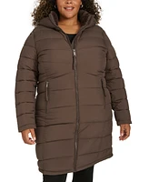 Calvin Klein Plus Hooded Zip-Front Puffer Coat