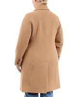 Anne Klein Plus Single-Breasted Walker Coat, Created for Macy's