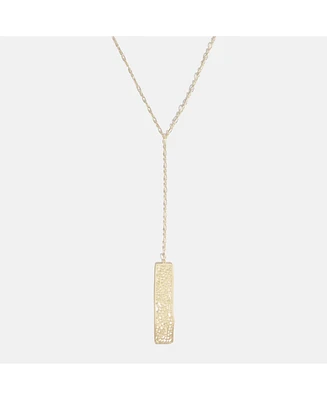 sanctuaire Rectangle Geometric Floral Pendant Y Necklace Gold