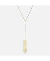 sanctuaire Rectangle Geometric Floral Pendant Y Necklace Gold