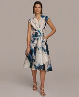 Donna Karan Women's Printed A-Line Wrap Dress