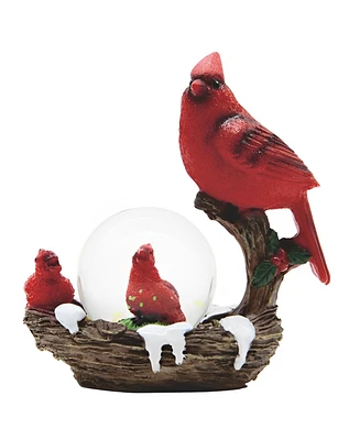 Fc Design 4.25"H Red Northern Cardinal with Baby Bird Glitter Snow Globe Figurine Home Decor Perfect Gift for House Warming, Holidays and Birthdays