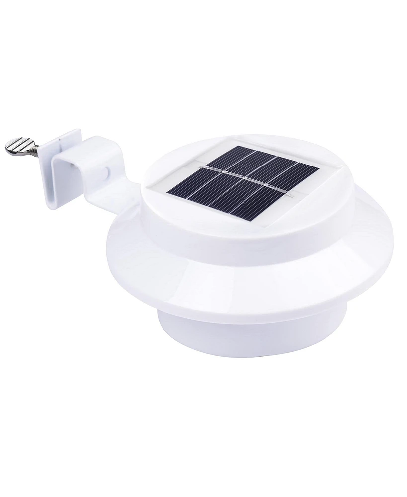 Yescom Outdoor 3 Led Solar Power Garden Gutter Light IP44 Cool White Yard Doorway Fence Lamp with Bracket