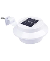 Yescom Outdoor 3 Led Solar Power Garden Gutter Light IP44 Cool White Yard Doorway Fence Lamp with Bracket