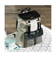 Sunveno White and Black Houndstooth Diaper Backpack