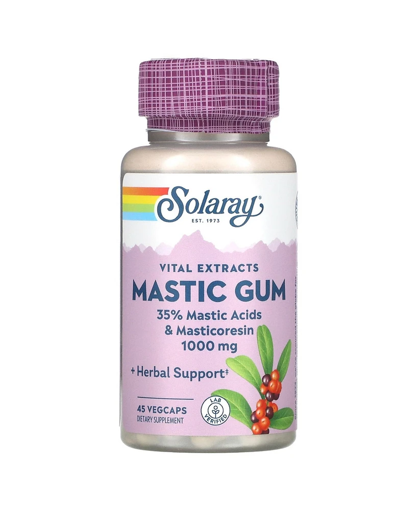 Solaray Mastic Gum 1 000 mg - 45 VegCaps (500 mg per Capsule) - Assorted Pre