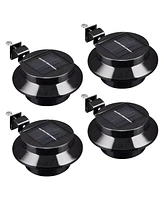 Yescom Led Solar Gutter Light Waterproof Outdoor Garden Fence Wall Lights Black 4Pcs