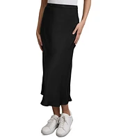 Dkny Jeans Women's Logo-Waistband Midi Slip Skirt