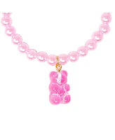 Tiny Treats + Zomi Gems Girls Pink Gummy Bear Fashion Bead Bracelet