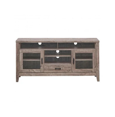 Slickblue Tall Tv Stand with Glass Storage & Drawer