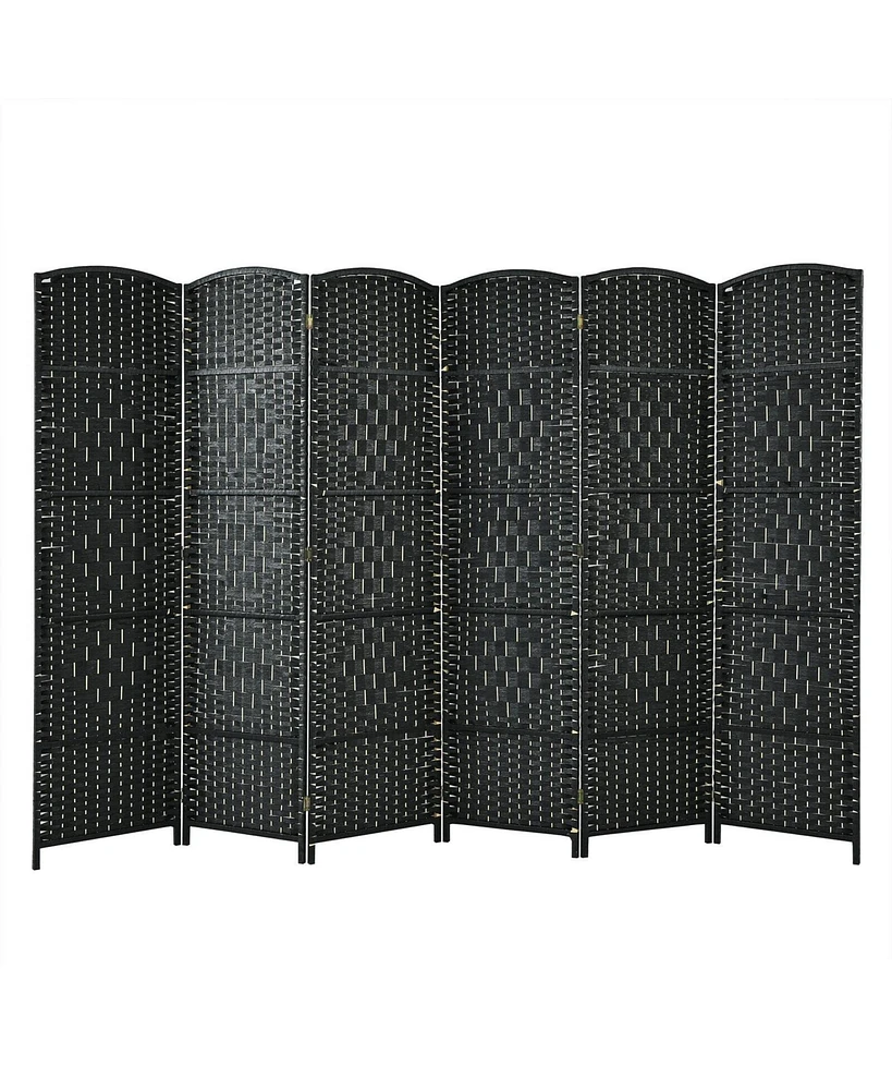Slickblue 6.5Ft 6-Panel Weave Folding Fiber Room Divider Screen