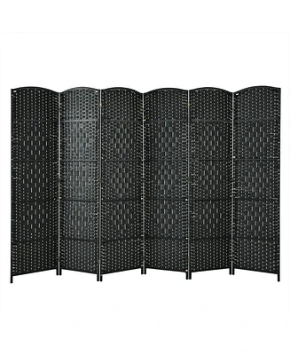 Slickblue 6.5Ft 6-Panel Weave Folding Fiber Room Divider Screen