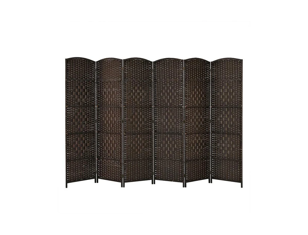 Slickblue 6.5Ft 6-Panel Weave Folding Fiber Room Divider Screen