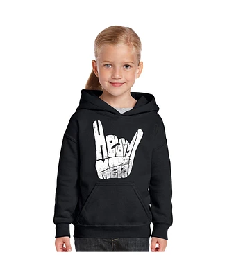 La Pop Art Girls Word Hooded Sweatshirt - Heavy Metal
