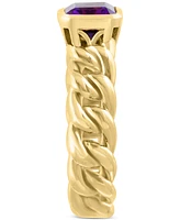 Effy Amethyst Chain Link Statement Ring (1-3/8 ct. t.w.) in Gold-Plated Sterling Silver