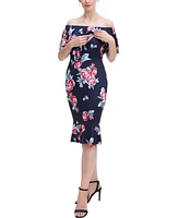 kimi + kai Maternity Floral Print Nursing Mermaid Dress