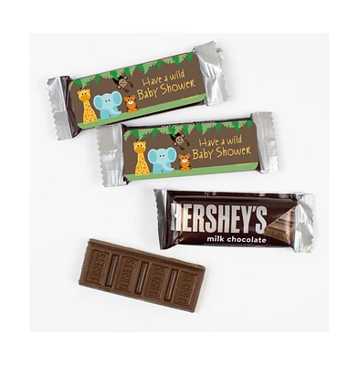Just Candy 44 Pcs Baby Shower Candy Hershey's Snack Size Chocolate Bar Party Favors (19.8 oz, Approx. 44 Pcs) - Jungle Safari - Assorted pre