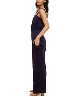 John Paul Richard Petite Wide Leg Gauze Cargo Jumpsuit