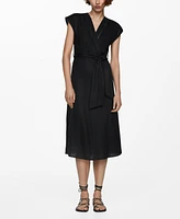 Mango Women's Bow Embroidered Dress