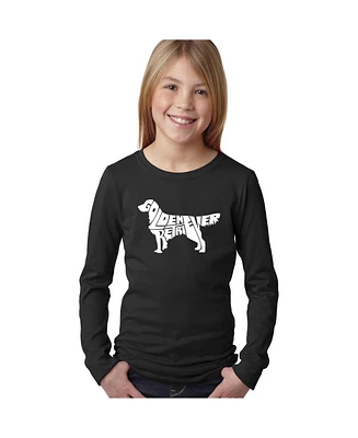 La Pop Art Girls Word Long Sleeve - Golden Retreiver