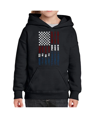 La Pop Art Girls Word Hooded Sweatshirt - Support our Troops