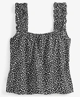 On 34th Women's Garden-Print Ruffled Tank Top, Created for Macy's