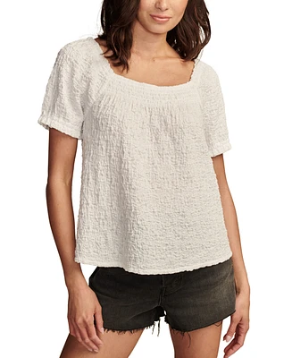Lucky Brand Women's Square-Neck Short-Sleeve Top