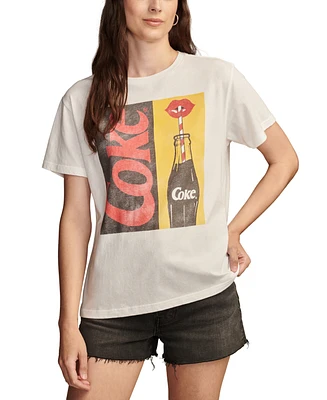 Lucky Brand Women's Cotton Coca-Cola Pop Art Boyfriend Tee